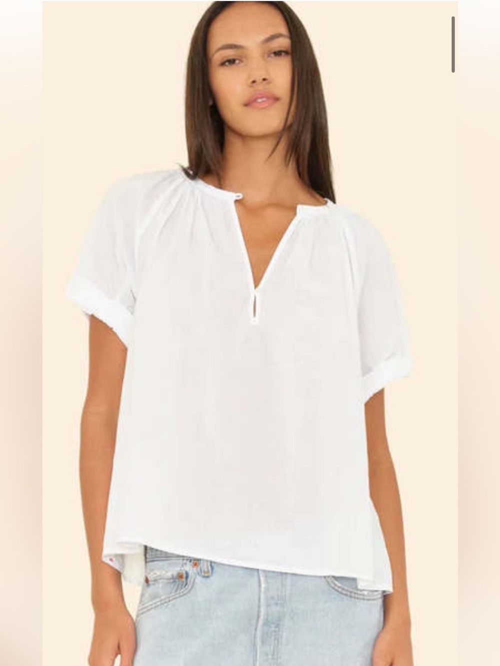 Xirena organic Cream Peasant Blouse (Calla shirt in Oysterette) NWT